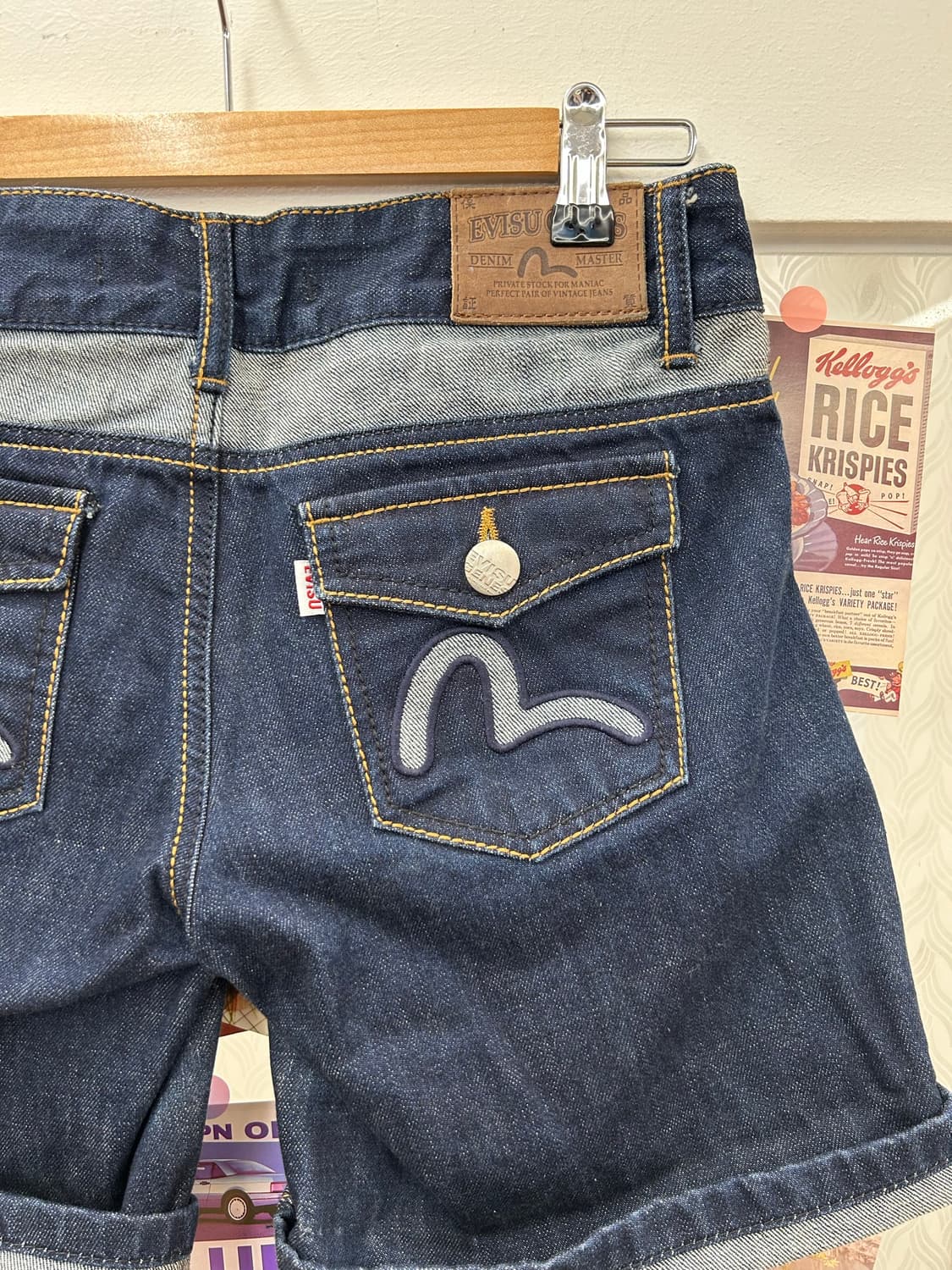 에비수 EVISU 셀비지 롤업 데님 쇼츠 28사이즈 일본빈티지 상품이미지2
