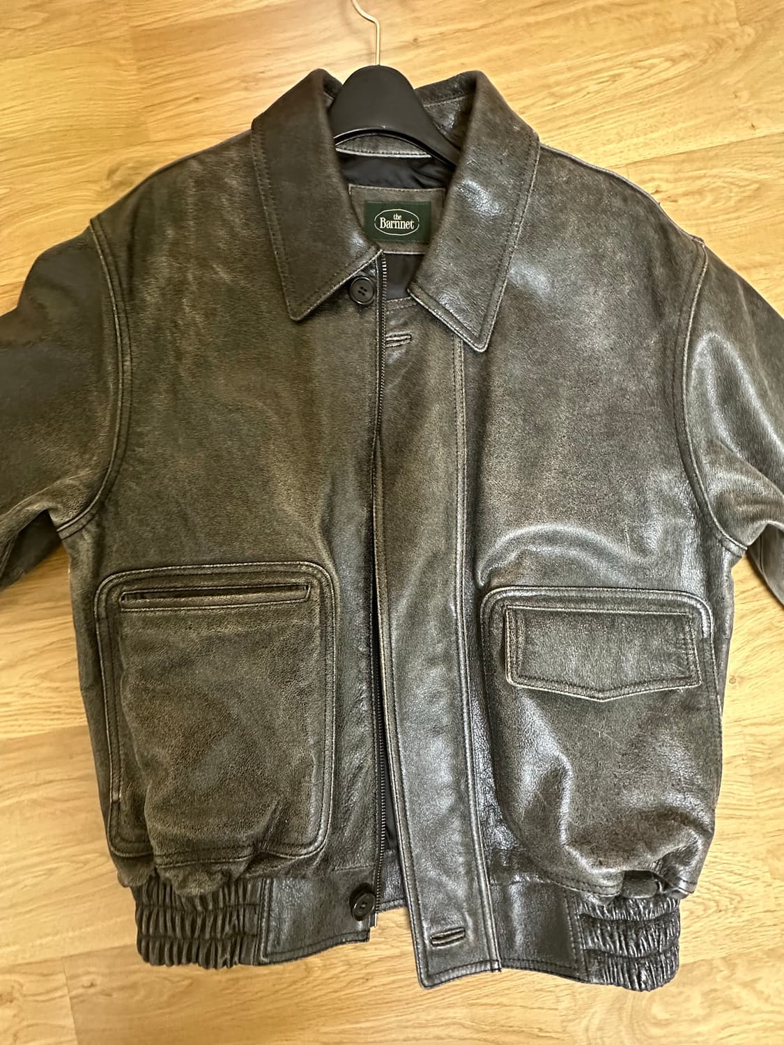 더바넷 A-2 블랙 가죽 플라이트 자켓 상품이미지2