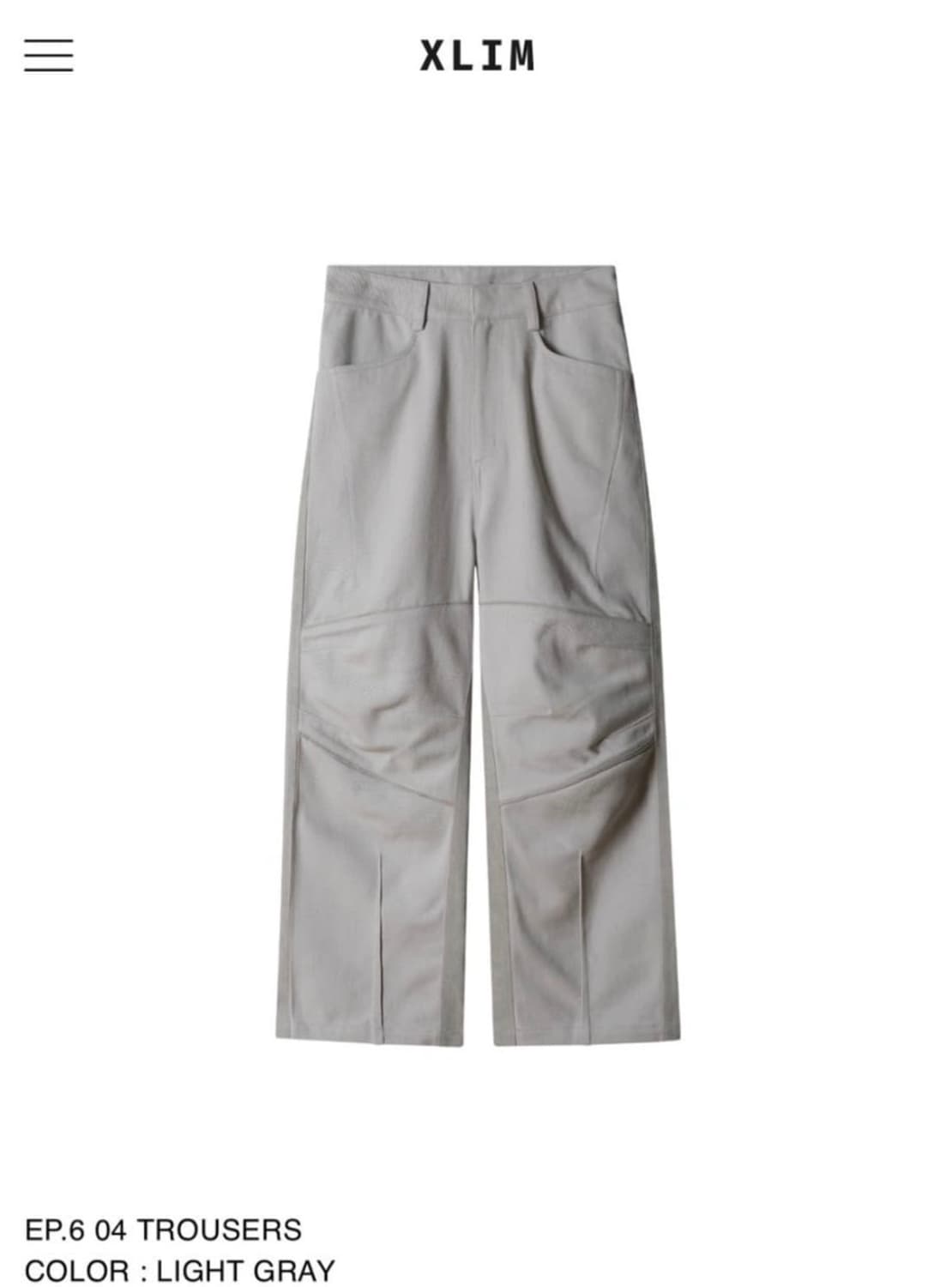 xlim ep.6 04 trouser 라이트그레이 m 상품이미지1