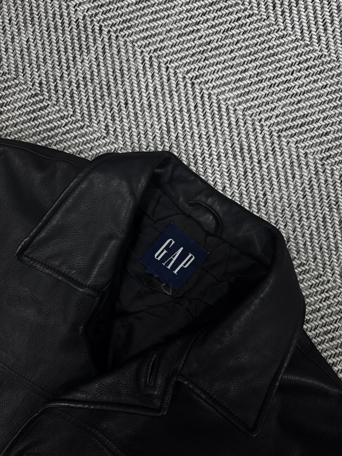 올드 갭 레더 빈티지 카 코트 블랙 M사이즈 상품이미지3