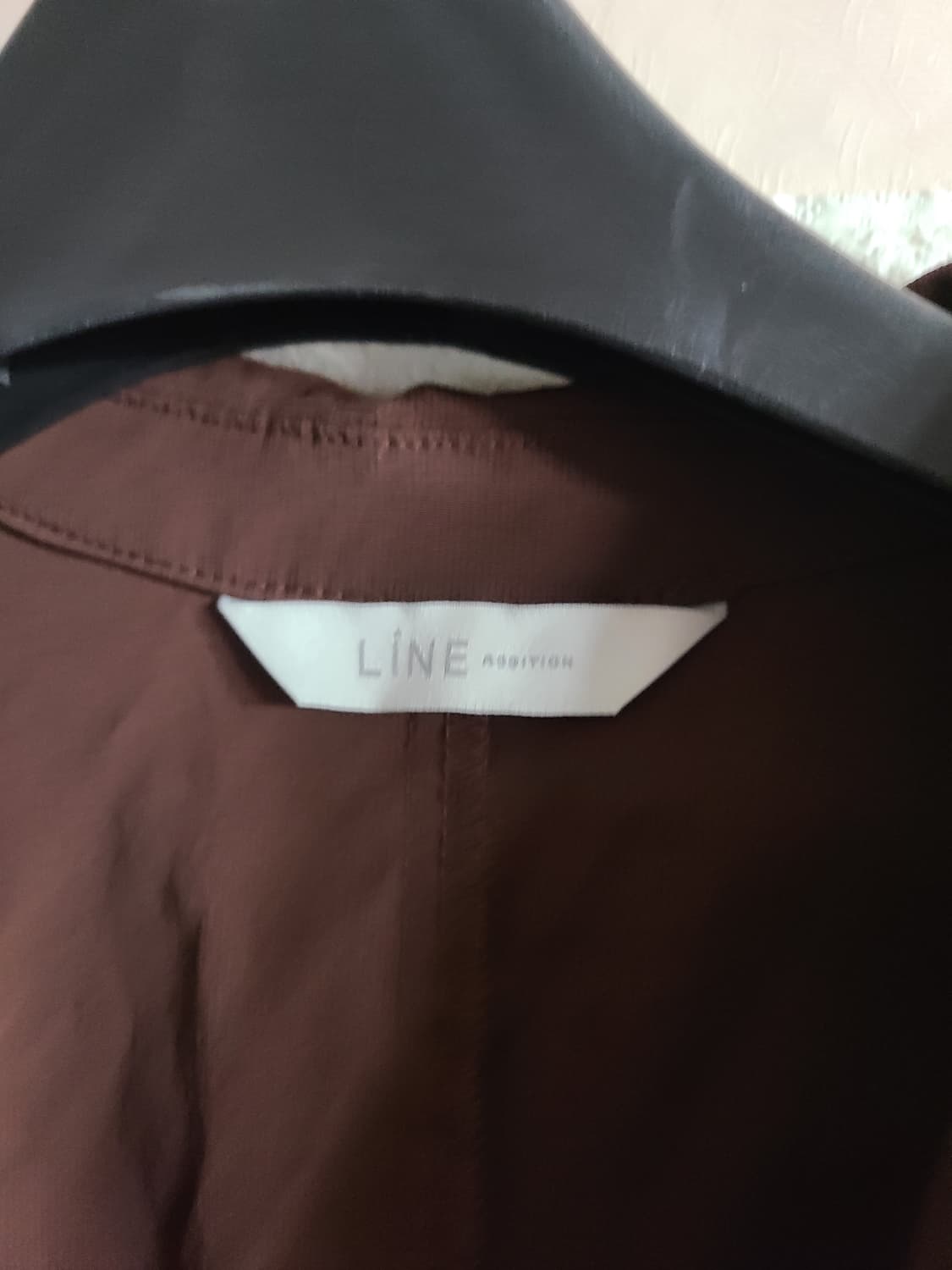 라인 브라운 반팔 셔츠형 원피스(55) 상품이미지3