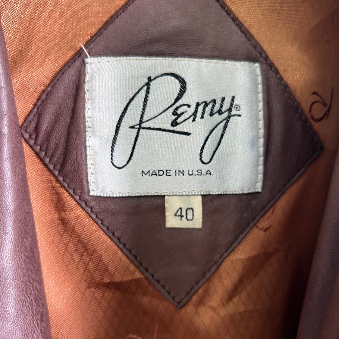 Remy 버건디 래글런 레더 자켓 40 상품이미지3