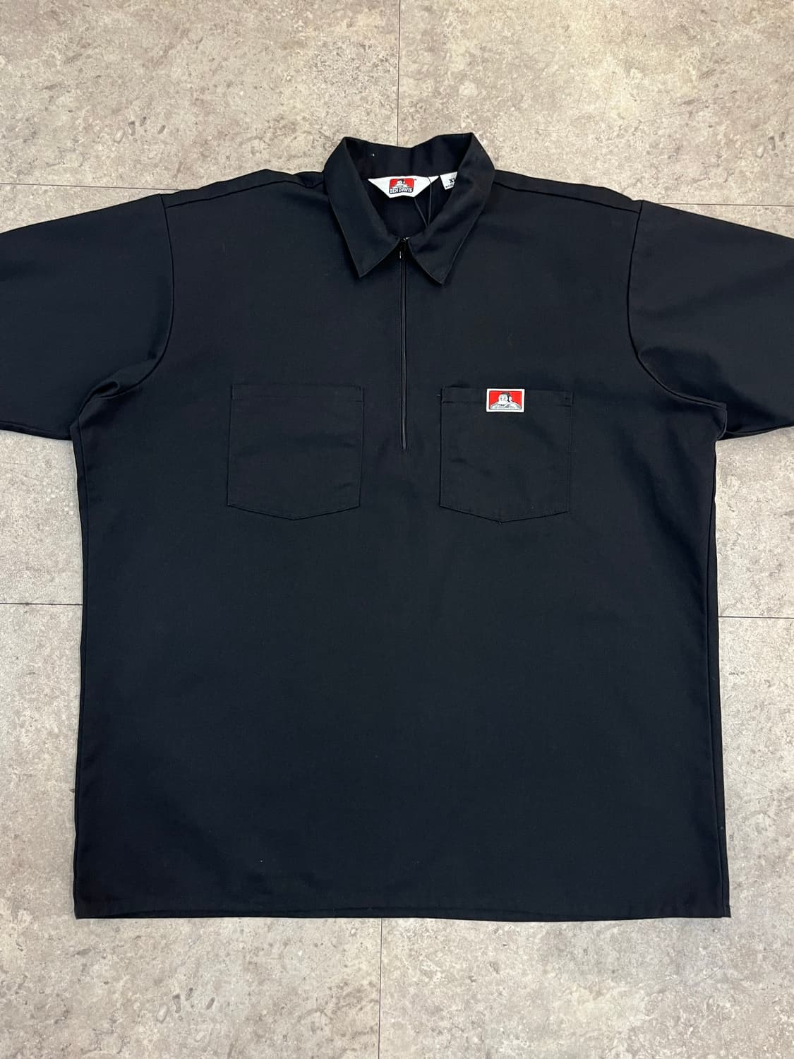 벤데이비스 반집업 반팔 셔츠 블랙 XL #csz3991 상품이미지4