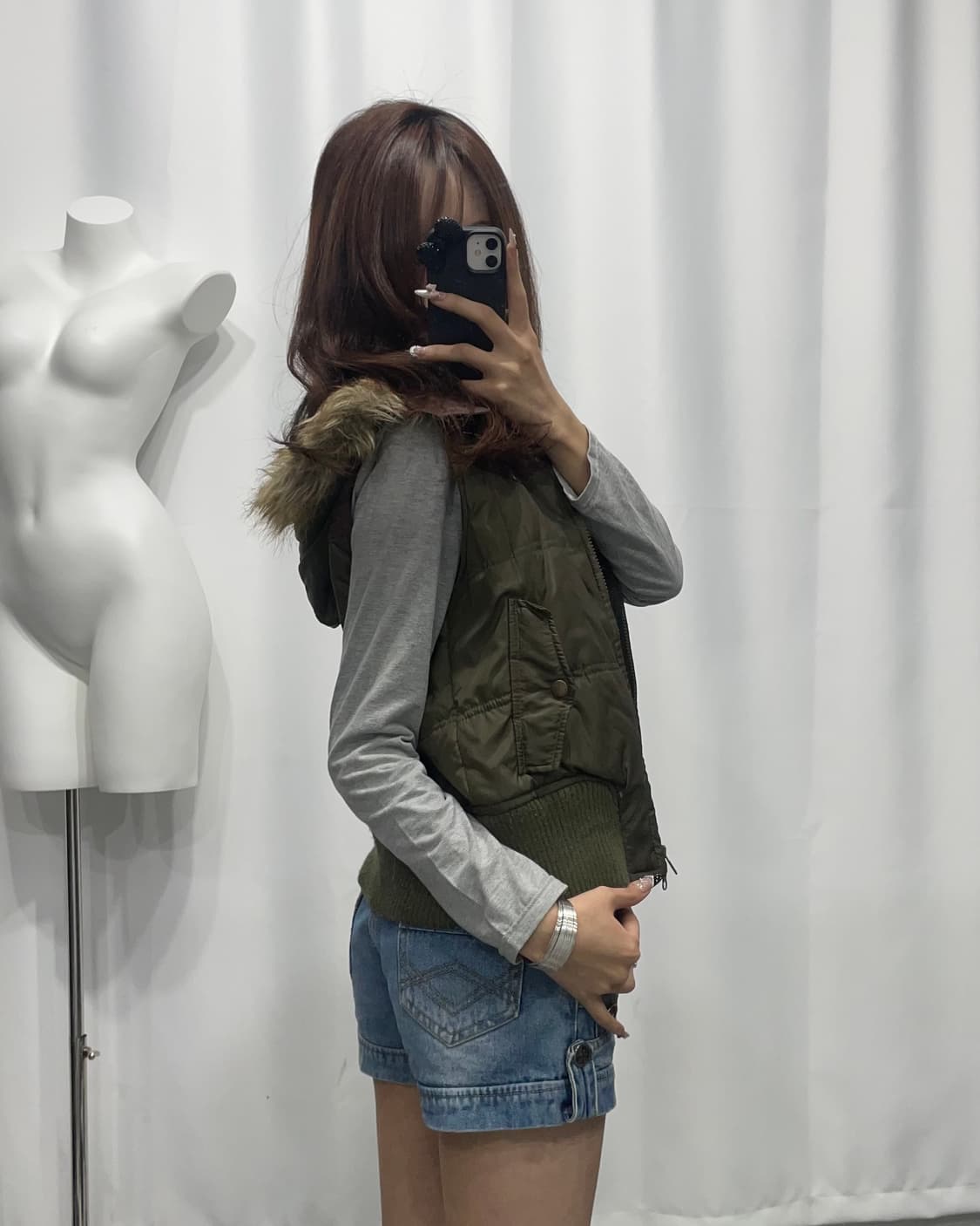 🎸카키 패딩 조끼🎸 상품이미지3