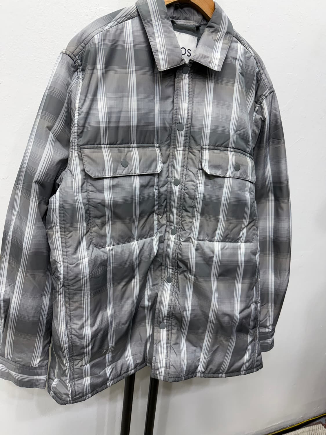 정품) COS 코스 남성 체크 경량패딩 자켓 L 상품이미지2