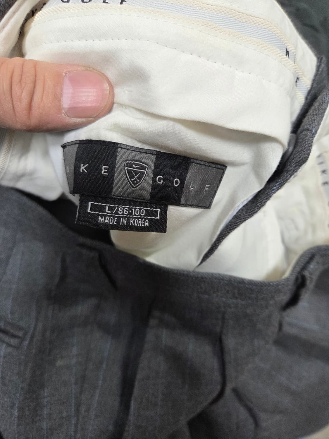 나이키 올드스쿨 골프 핀턱 스트라이프 모직 슬렉스 팬츠 L 상품이미지4