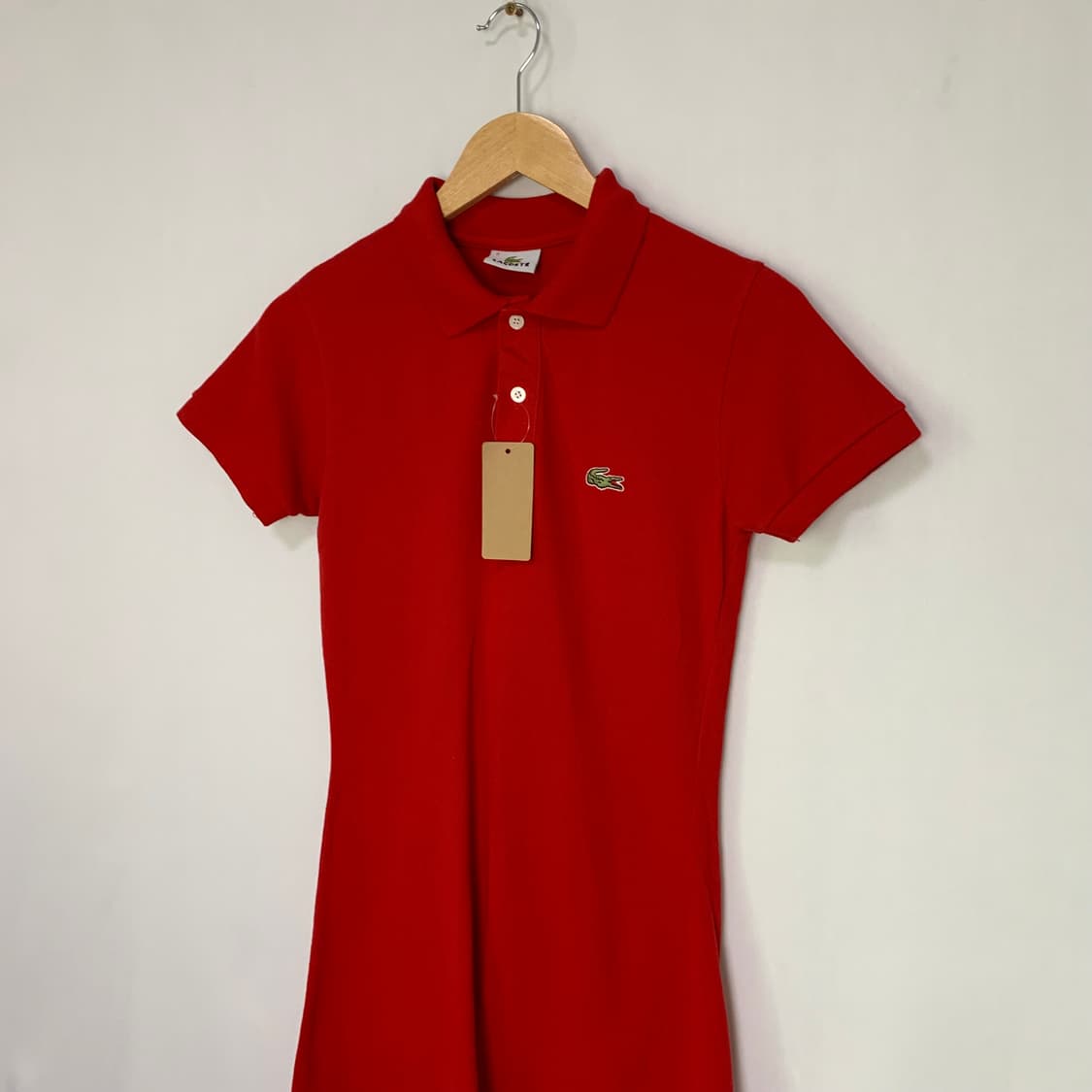 라코스테 레드 카라 피케 슬림핏 반팔 원피스 빈티지 00s y2k 상품이미지2