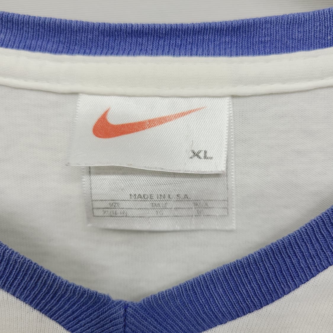 [XL] 90s 나이키 화이트 태그 미판 브이넥 링거 반팔 티셔츠 상품이미지6