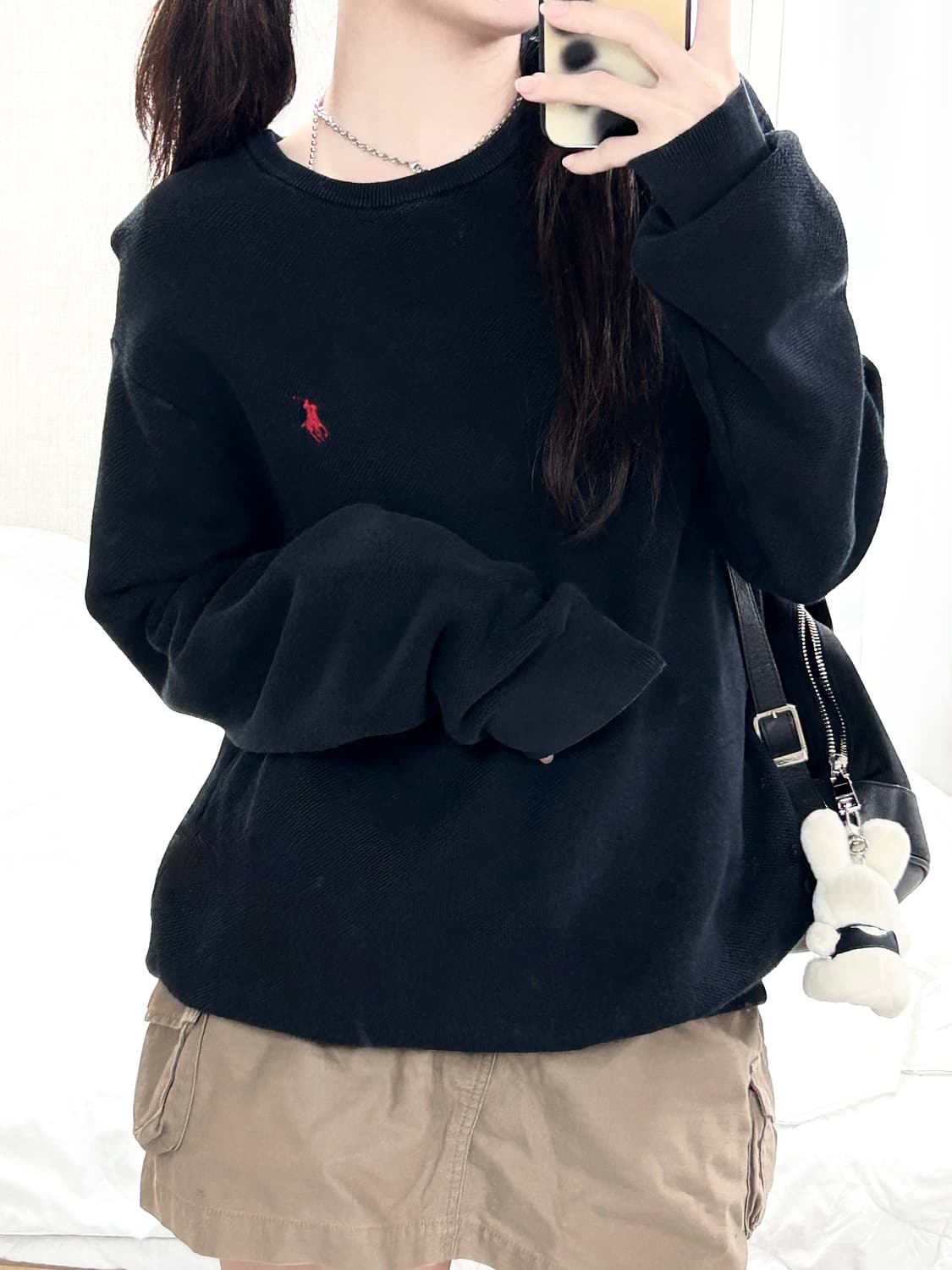 폴로 피마코튼 블랙 와플니트 상품이미지1