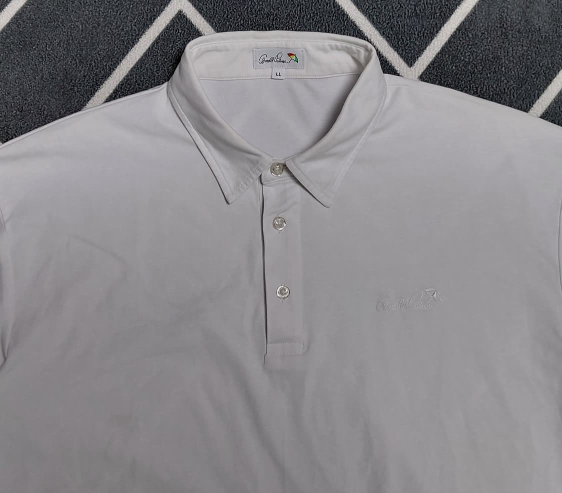 [LL] 아놀드 파마 남성 자수 로고 반팔 폴로 셔츠 (화이트) 상품이미지2