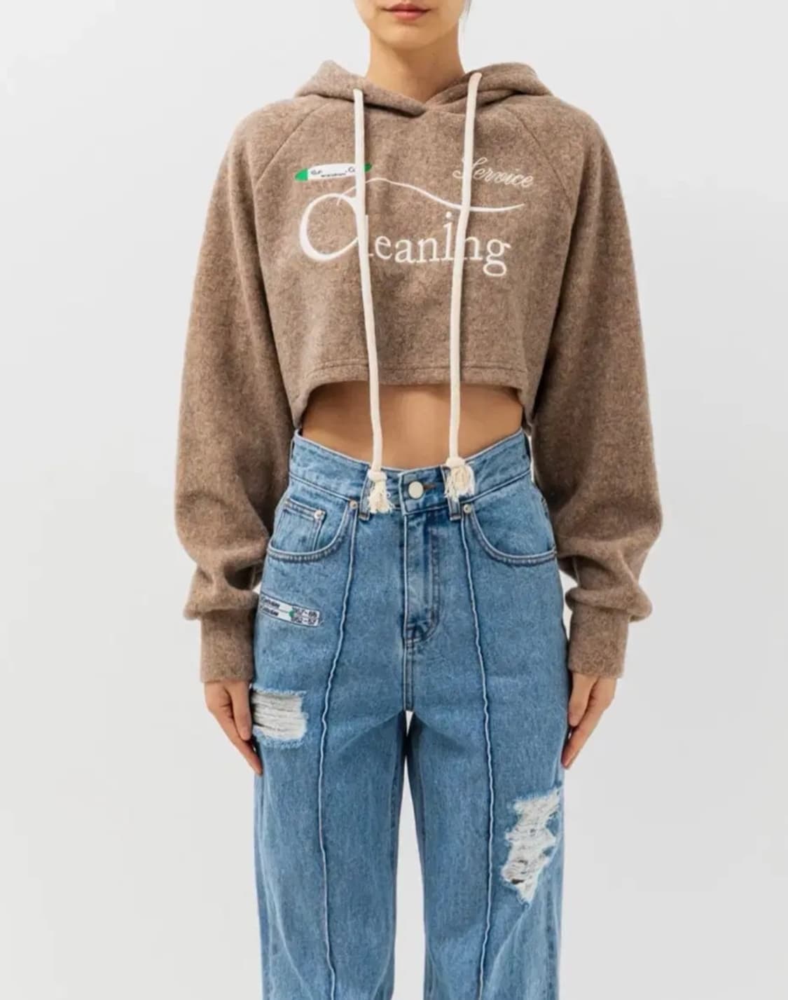 기준 클리닝 크롭 후드 상품이미지1