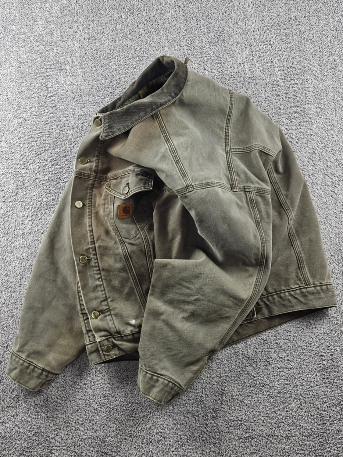 8~90's USA 칼하트J100덕캔버스 트러커 자켓 (XL)/10920 상품이미지3