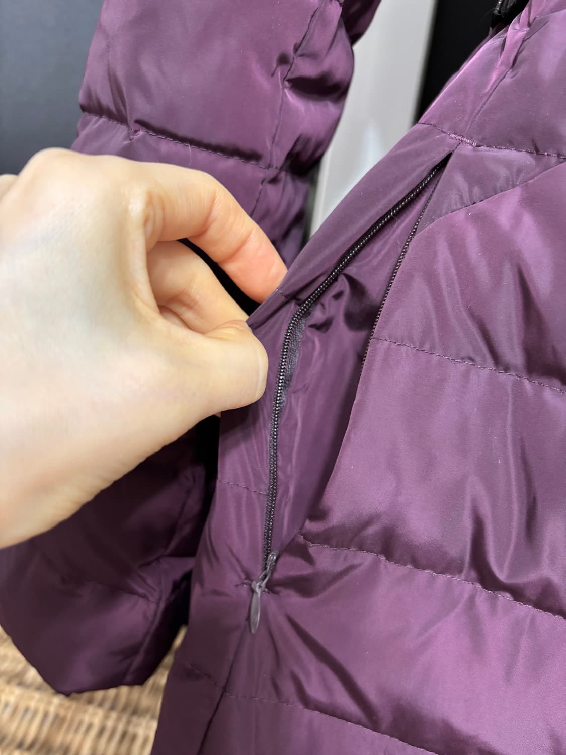 꼼파니아ㅡ 오리털 패딩 천연 폭스퍼 55/상태최상 상품이미지3