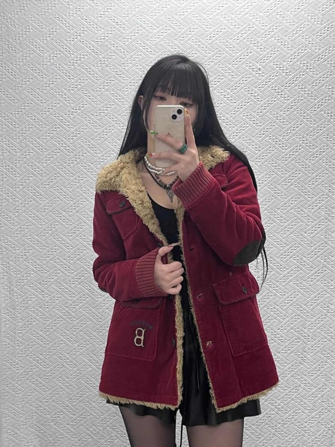 MLB 보스턴 레트로 빈티지 코듀로이 양털 워크 자켓 95 C09541 상품이미지2