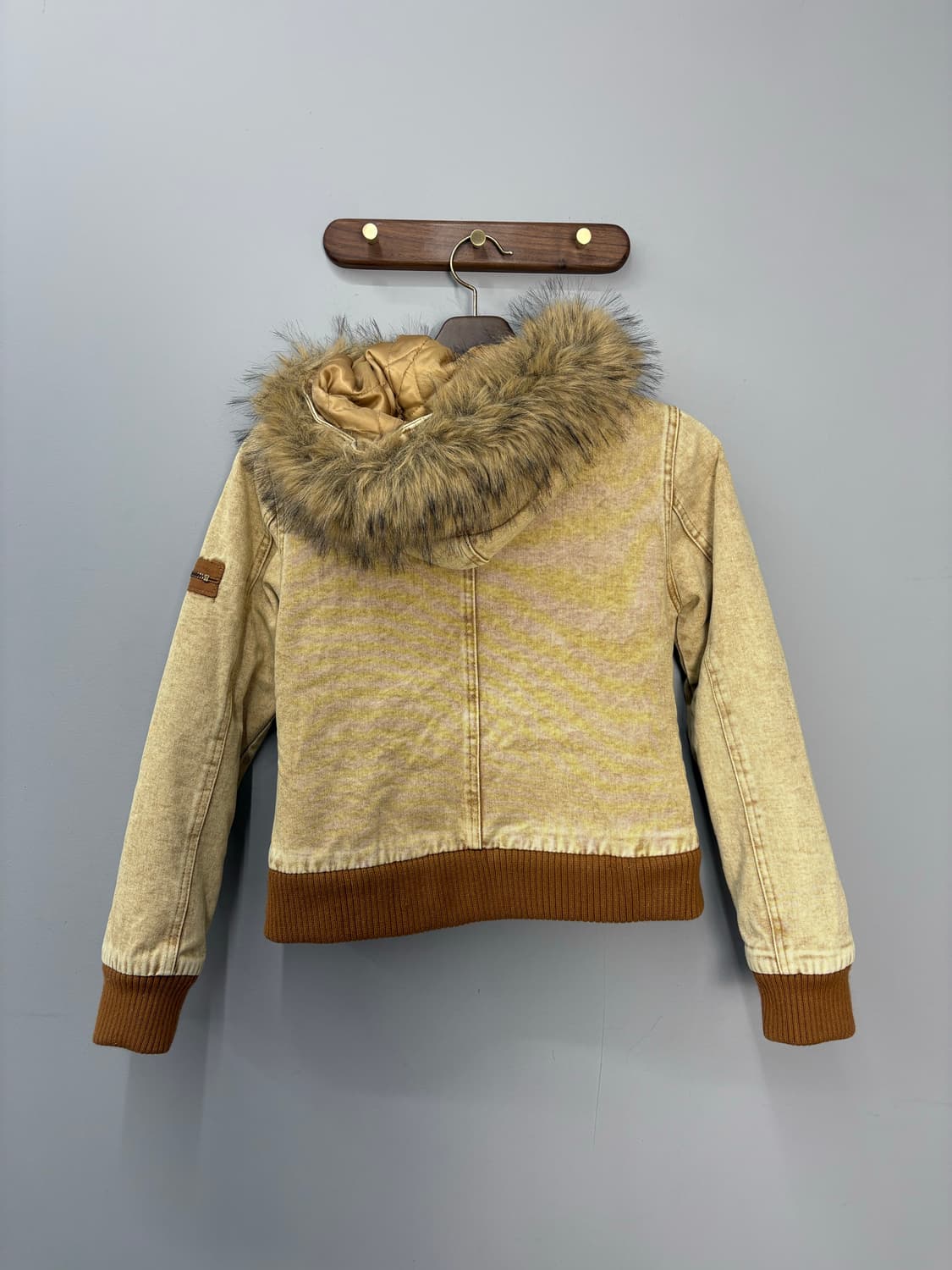 빈티지 y2k 버튼 퍼 후드자켓 (털 탈부착 가능) A3042 상품이미지4