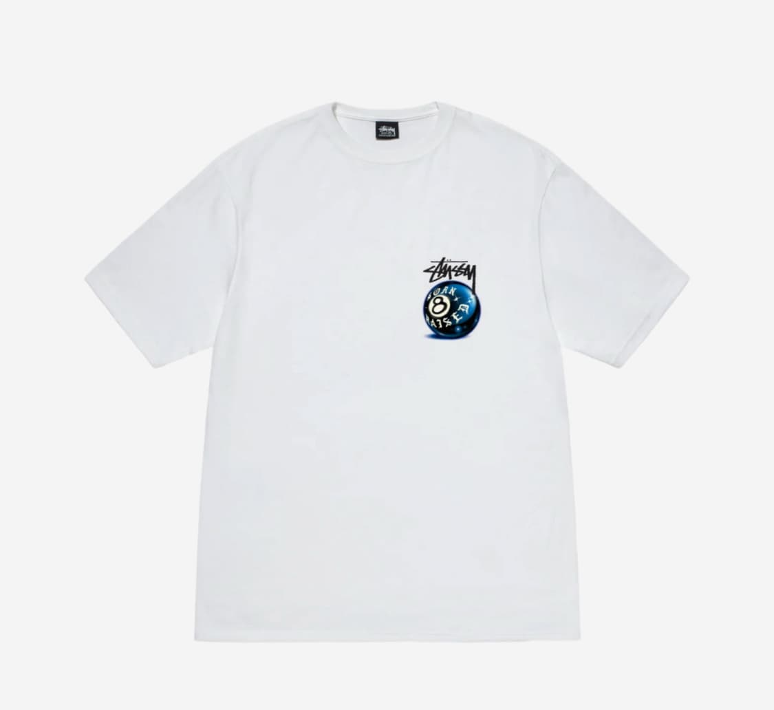 스투시 본앤레이즈드 8볼 반팔 티셔츠 화이트 XXL 2XL 상품이미지2