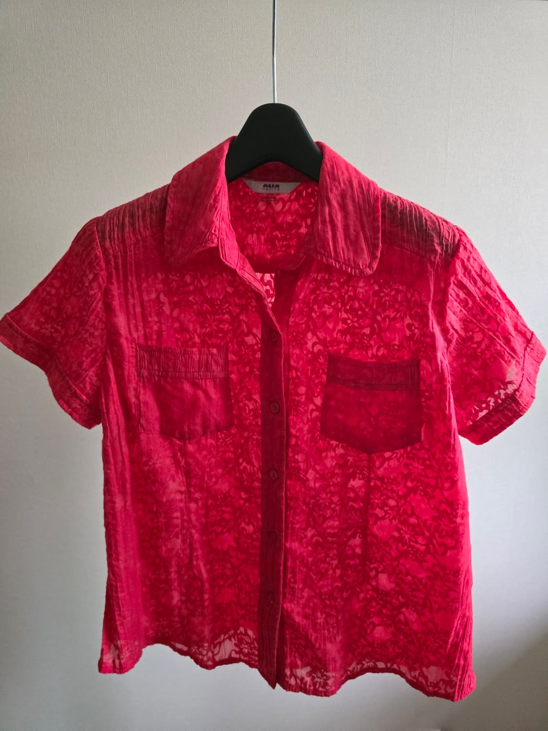 Hot Pink Crinkle Jacquard Shirt 상품이미지1