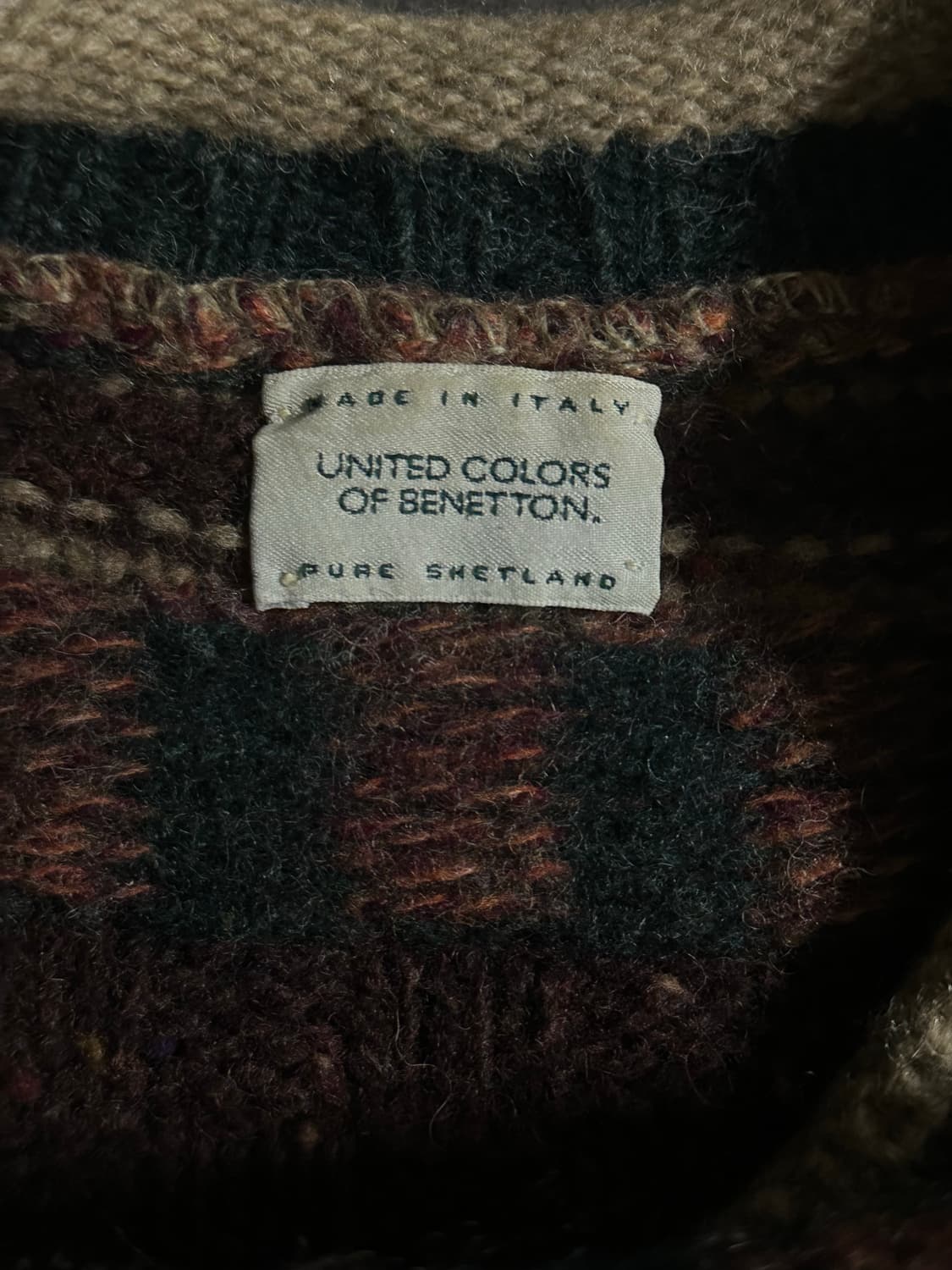 베네통 90s 이탈리아제 패턴 니트 정품 L~XL 상품이미지3