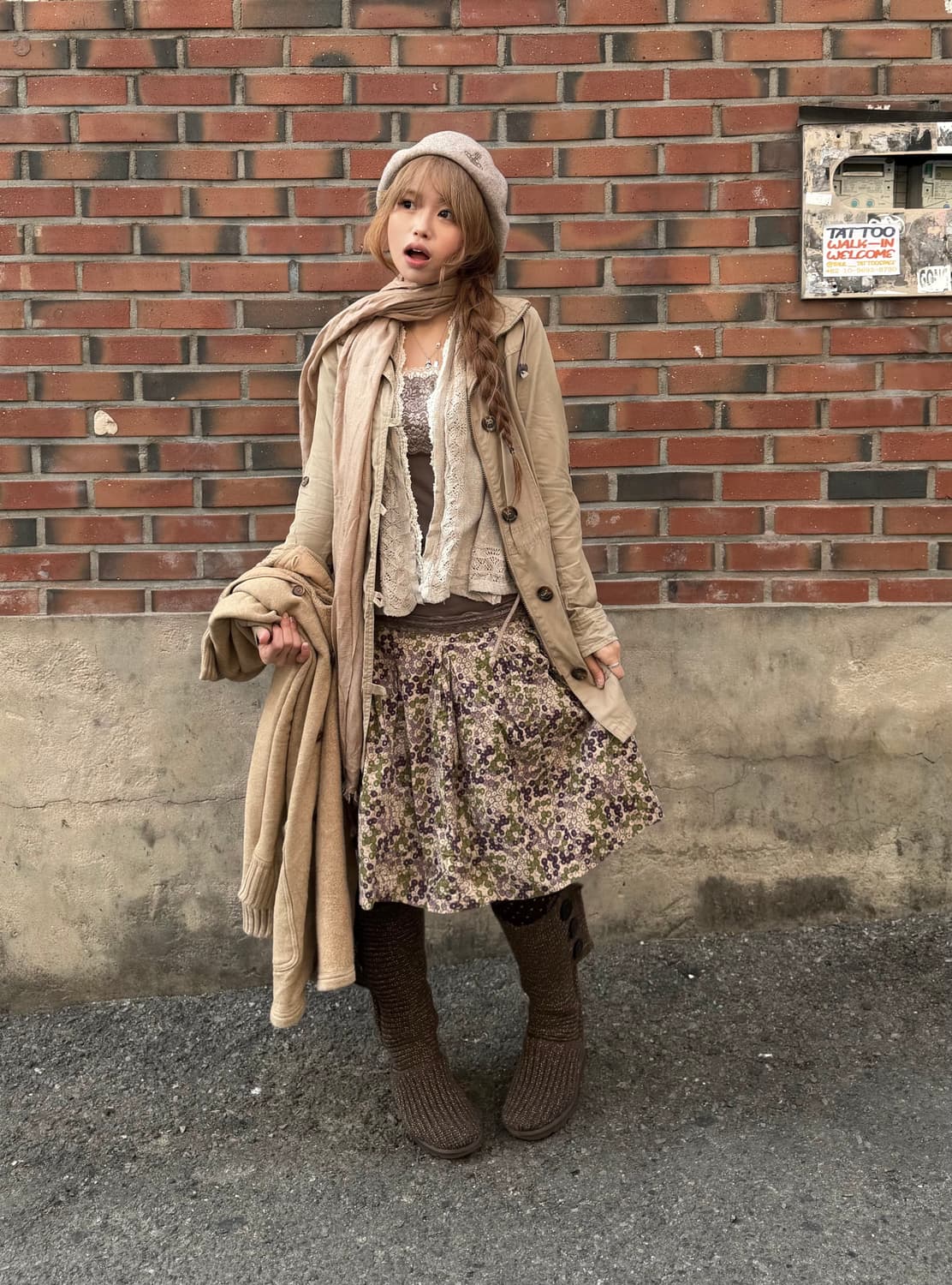 뮤트 베이지 랄프로렌 하구미 모리걸 코디세트 상품이미지2