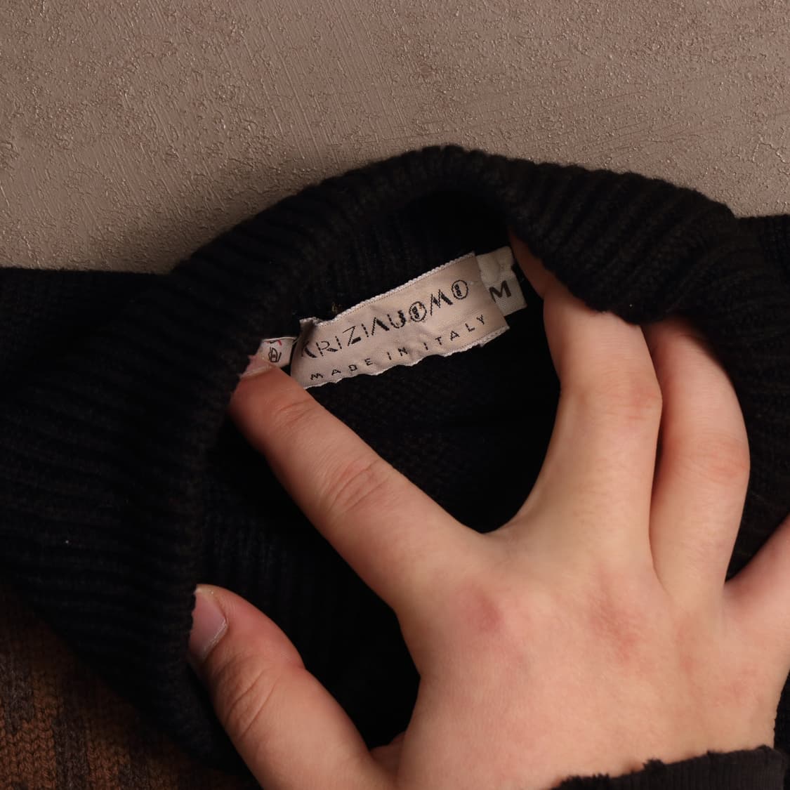 일본빈티지 애니멀 자수 아크릴 니트 A1742 상품이미지3