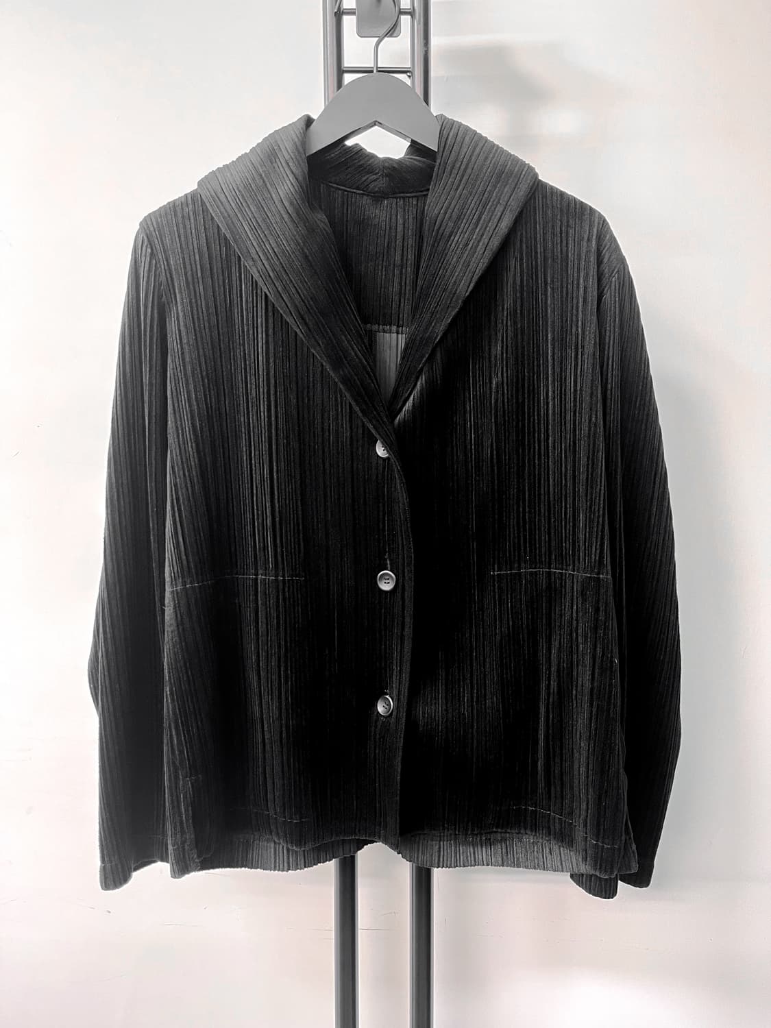 플리츠 플리즈 숄 카라 벨루어 블레이저 상품이미지1