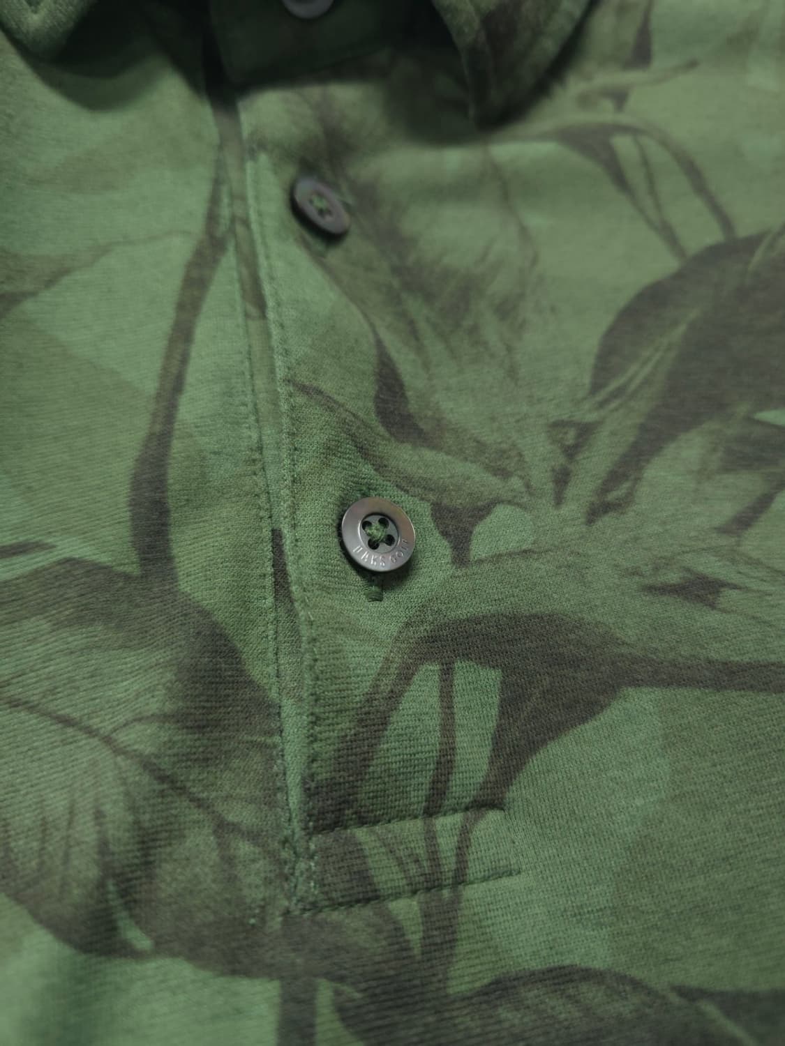 닥스 남성 카키 리프 패턴 하와이안 반팔 카라티(95) 상품이미지5