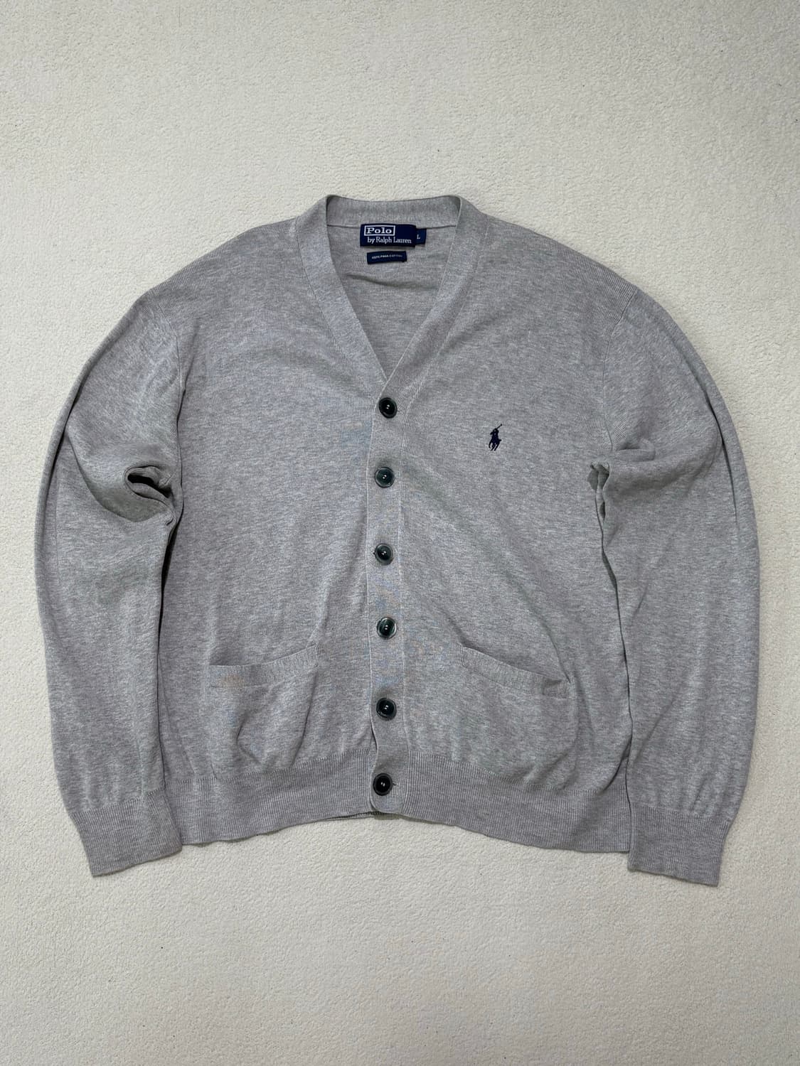 폴로 랄프로렌 피마 코튼 가디건 그레이 L 100 상품이미지1