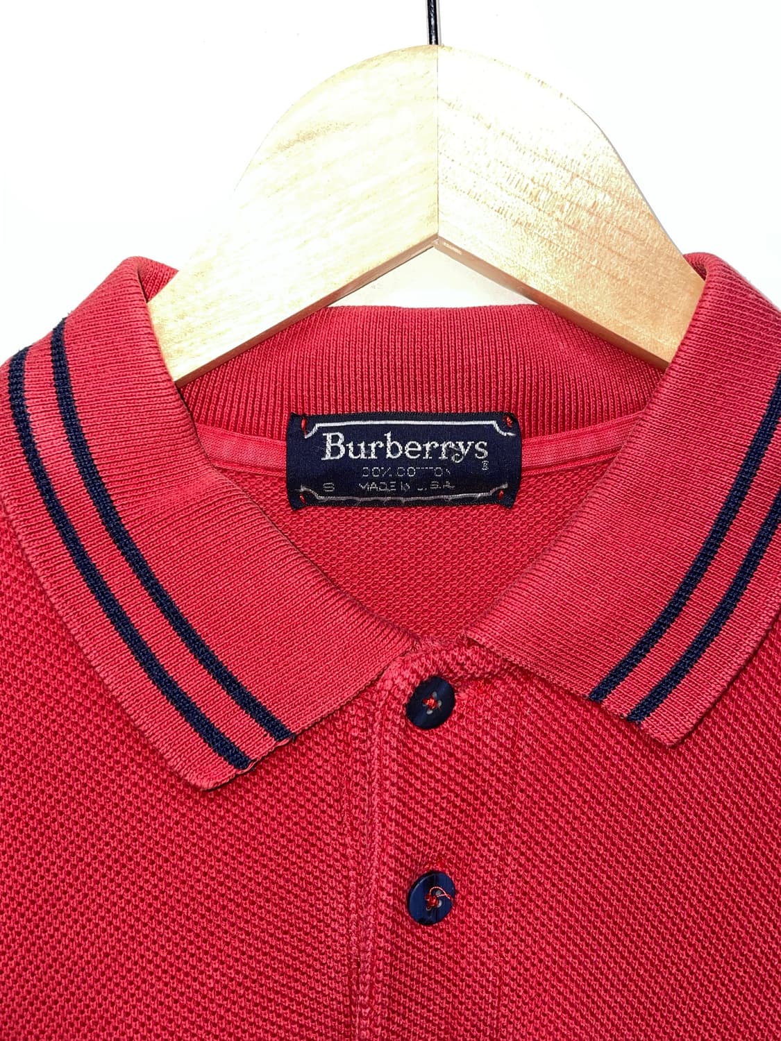 버버리 긴팔 폴로 셔츠 레드 상품이미지6