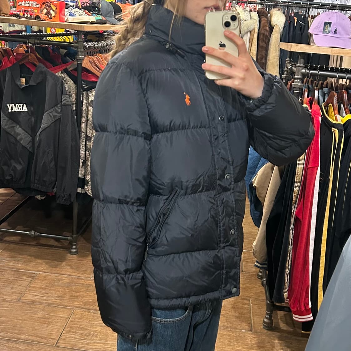 [HI] 폴로 숏 패딩 블랙 상품이미지3