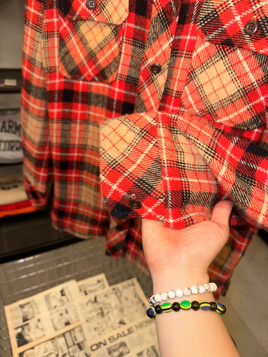 80-90’s Wrangler check flannel shirt 상품이미지6
