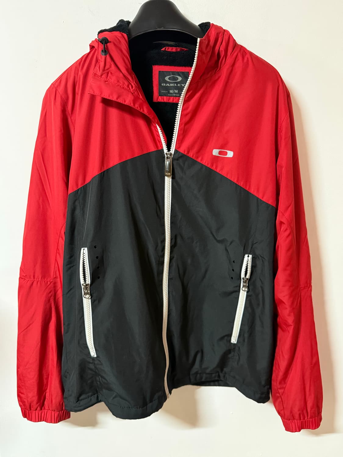 희귀) OAKLEY 오클리 배색 윈드브레이커 자켓 레드 블랙 M 상품이미지2