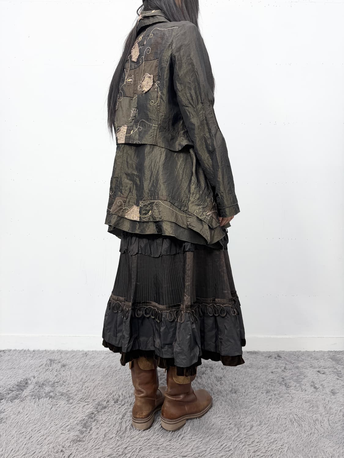 E-Clat Muted Botanical Patchwork Jacket 상품이미지2