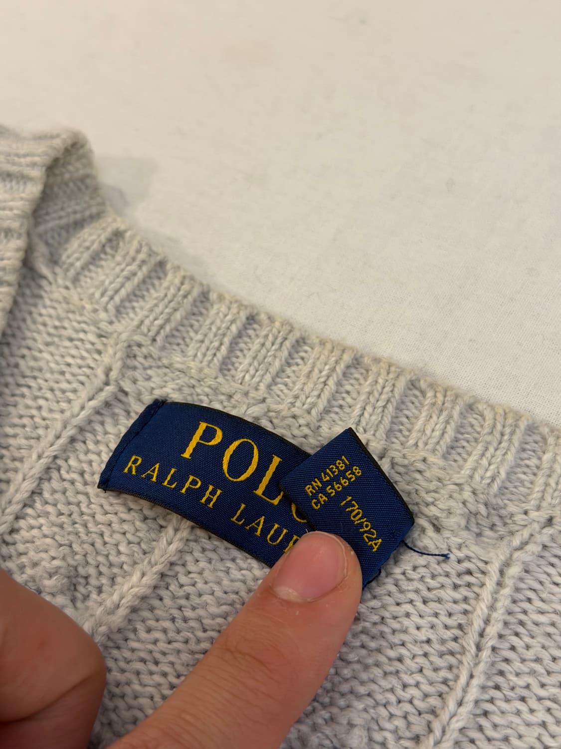 폴로 랄프로렌 꽈배기 케이블 니트 라이트 그레이 상품이미지3