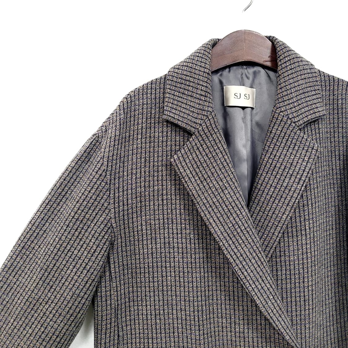 SJSJ 오버핏 체크모직코트 상품이미지4