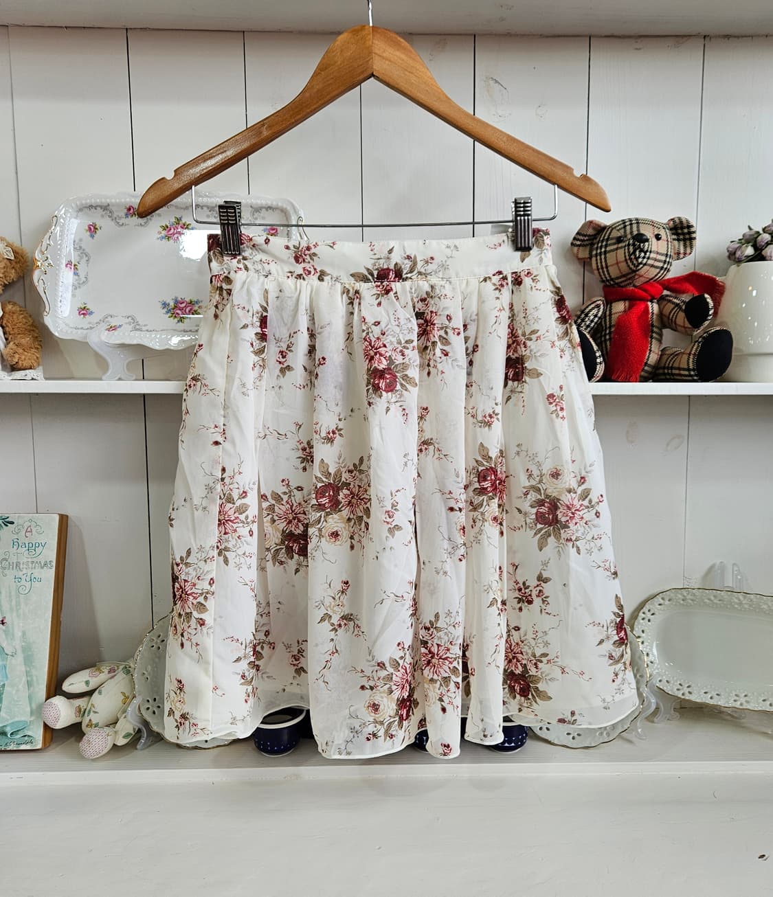 (LEST ROSE) 로즈 플라워 쉬폰 스커트 상품이미지1