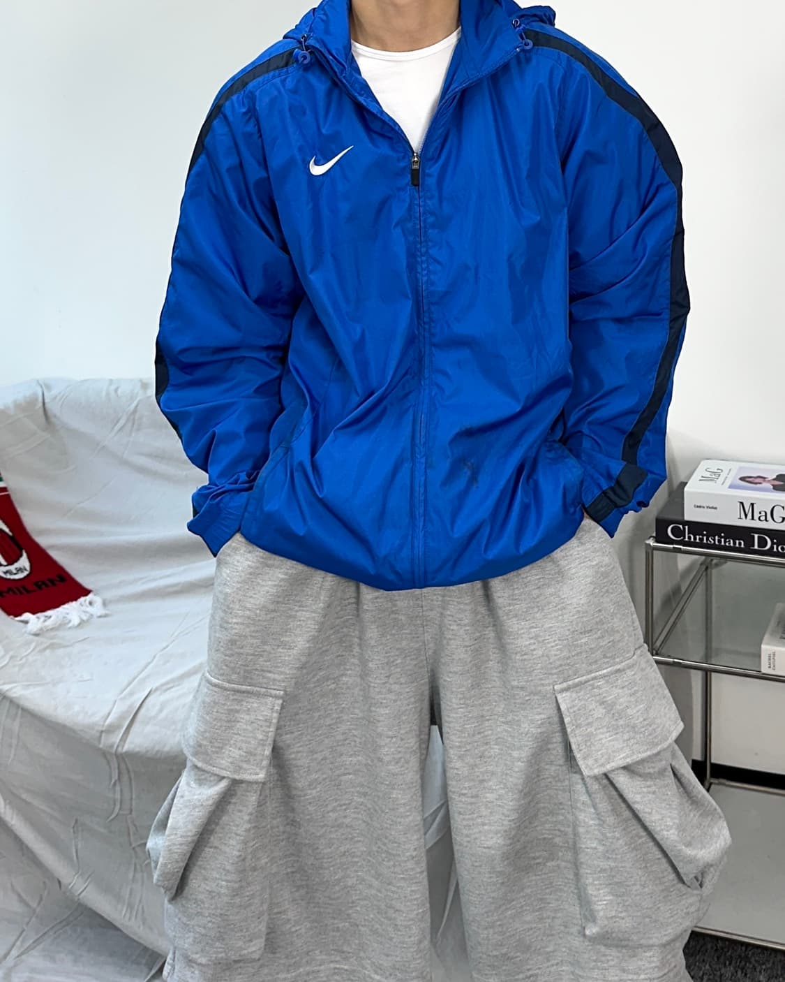 나이키 스우시 블루 바람막이 XL 상품이미지1