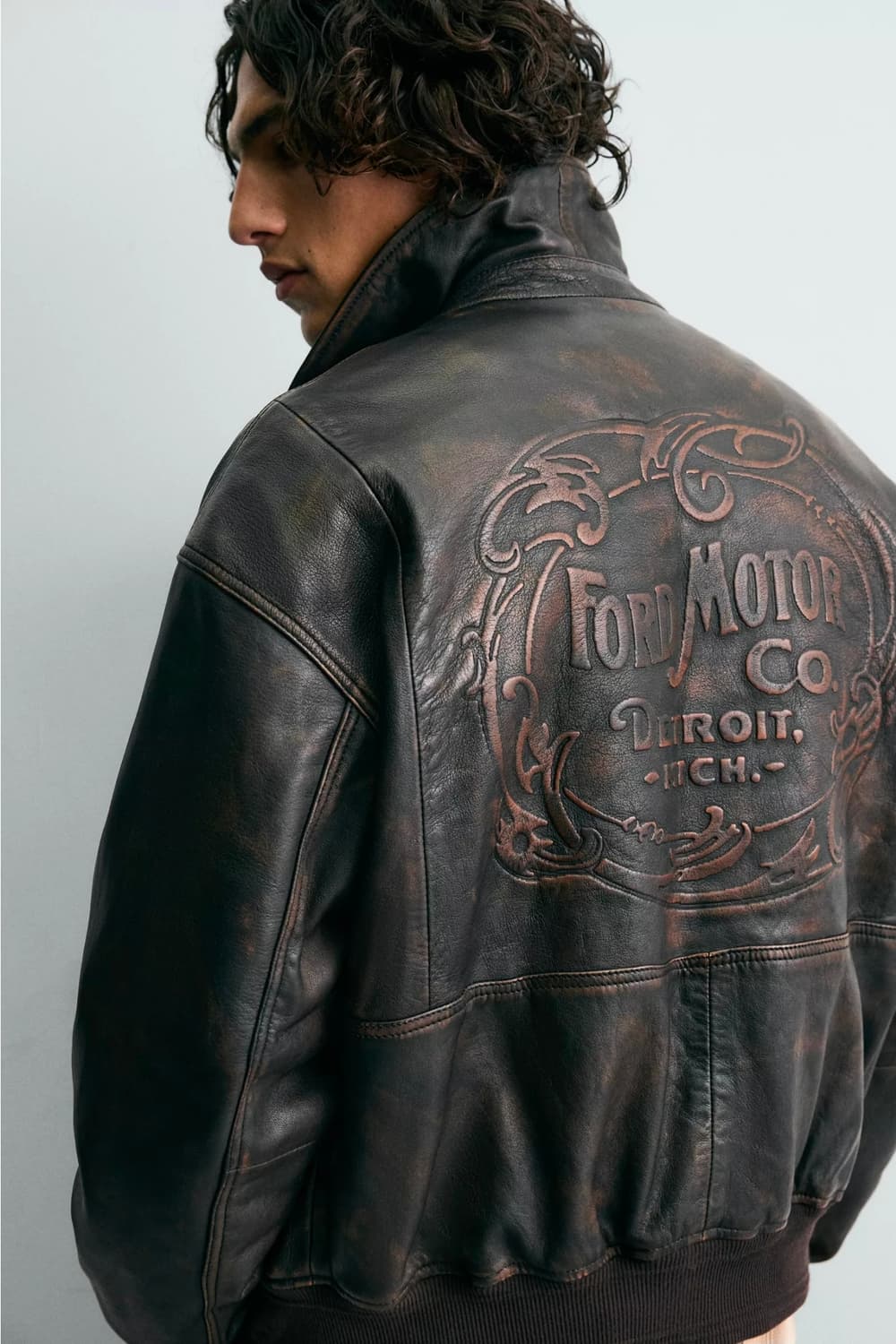 [M]자라 포드 레더 자켓 상품이미지5