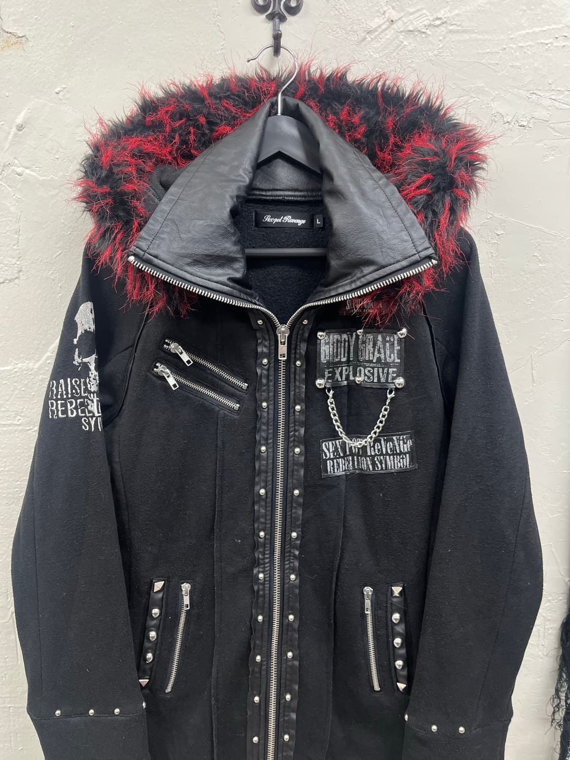 Sexpotrevenge 00s trimming fur punk hood 상품이미지3