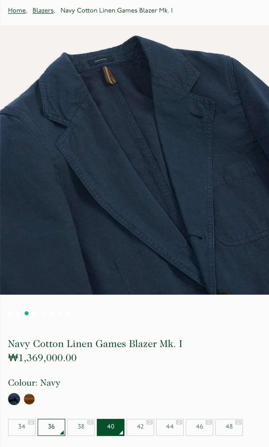 드레익스 코튼 리넨 게임스 자켓 Mk1 40 상품이미지2