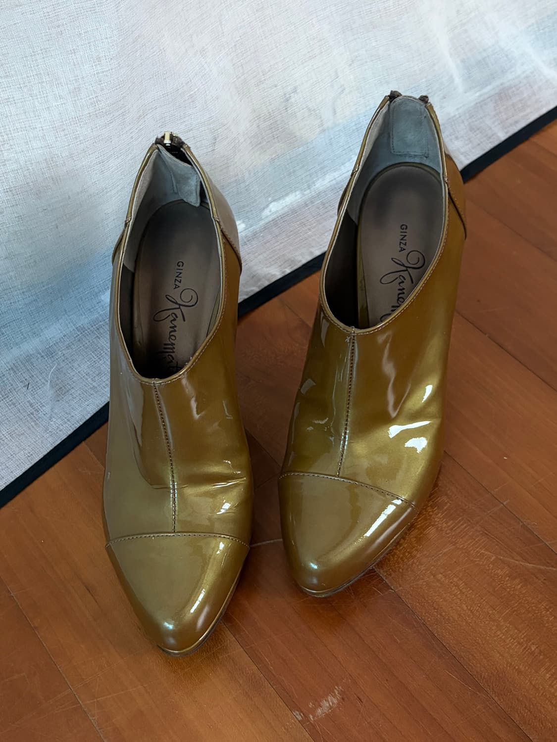 GINZA Kanematsu patent ankle boot heel 상품이미지4