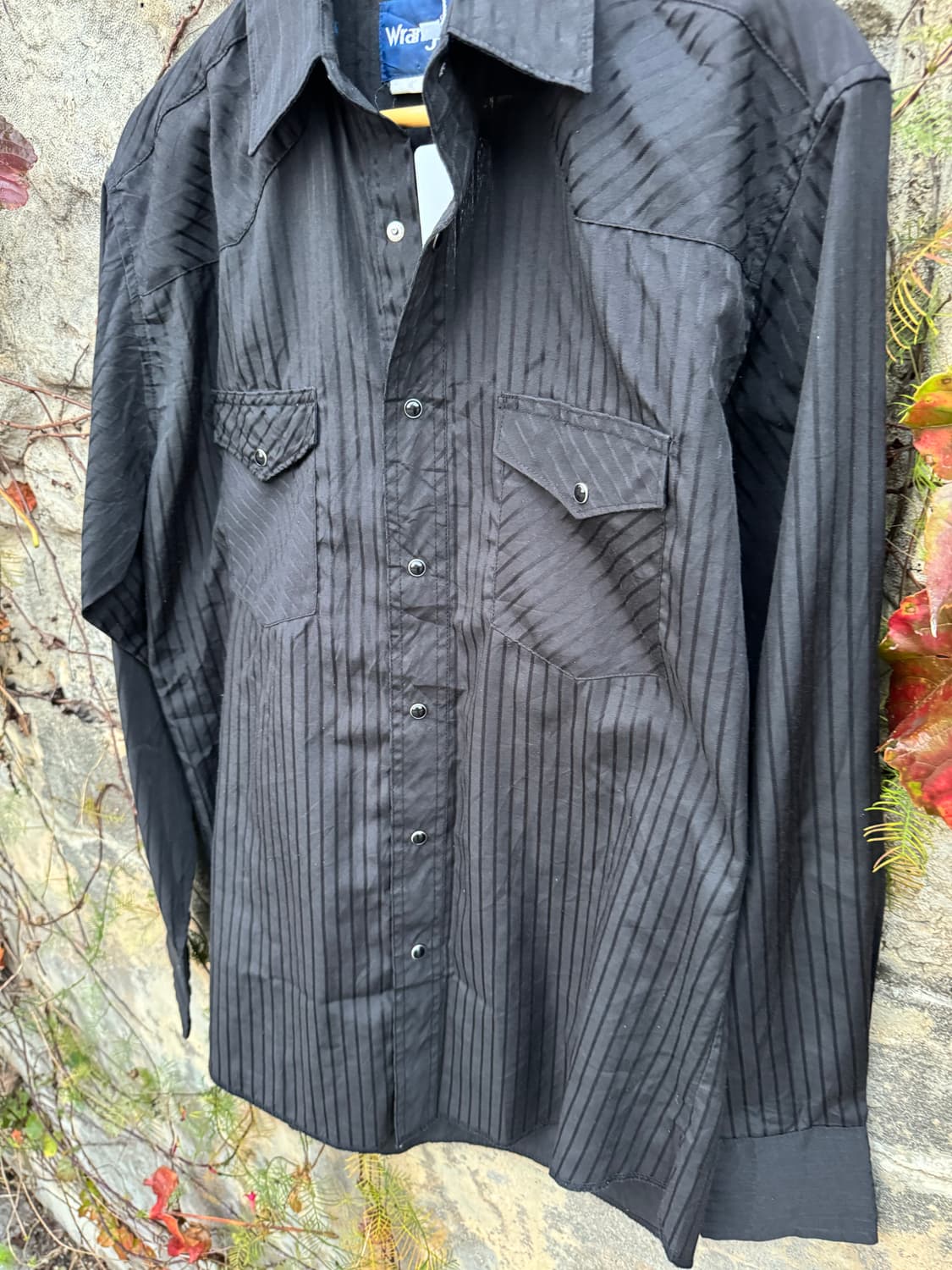 랭글러 빈티지 블랙 스트라이프 웨스턴 셔츠 100 - 105 상품이미지3