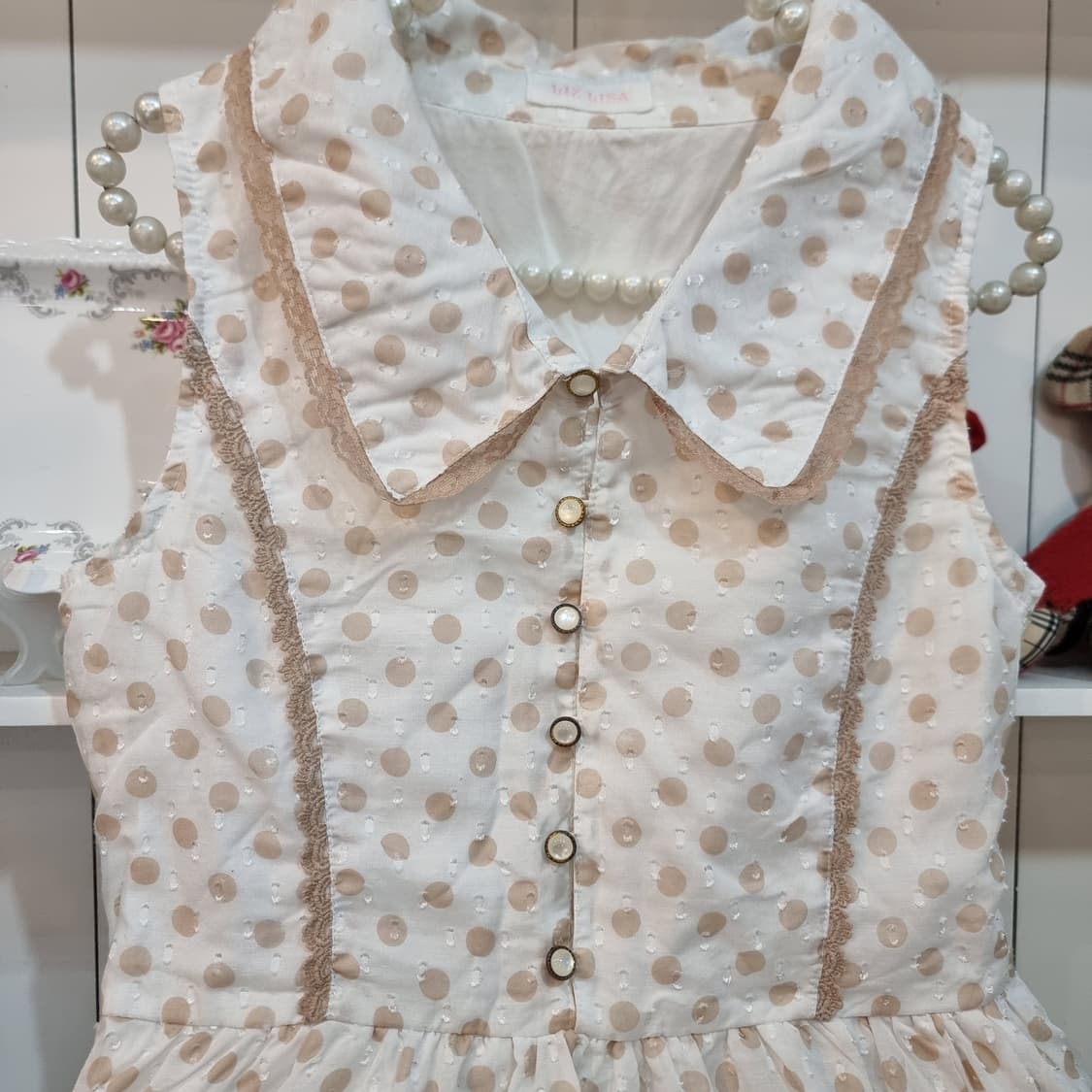 리즈리사 LIZ LISA 라떼빛 도트 레이스 미니원피스 상품이미지3