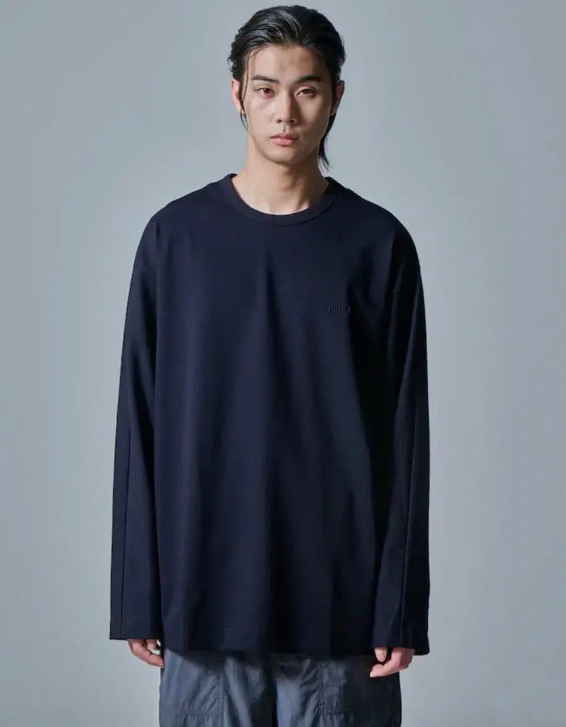 [L] 준지 CORE 에센셜 싱글 롱슬리브 - 네이비 상품이미지1