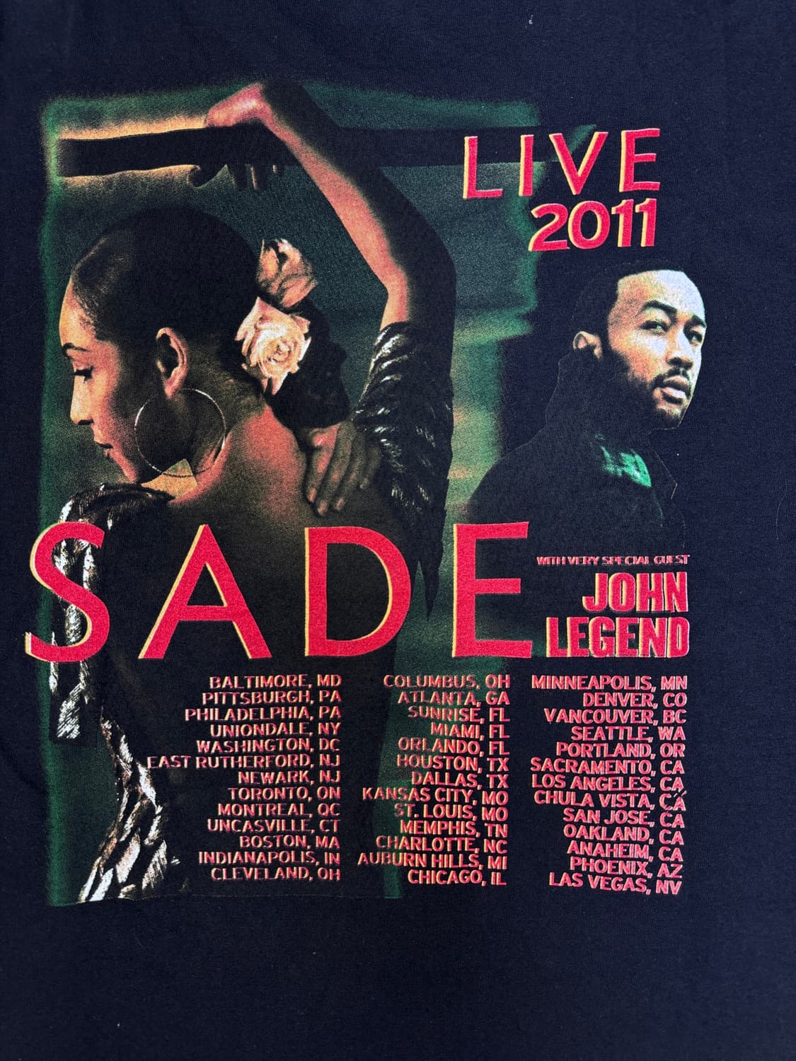 빈티지 샤데이 SADE 2011 IN CONCERT 밴드티 L 상품이미지5