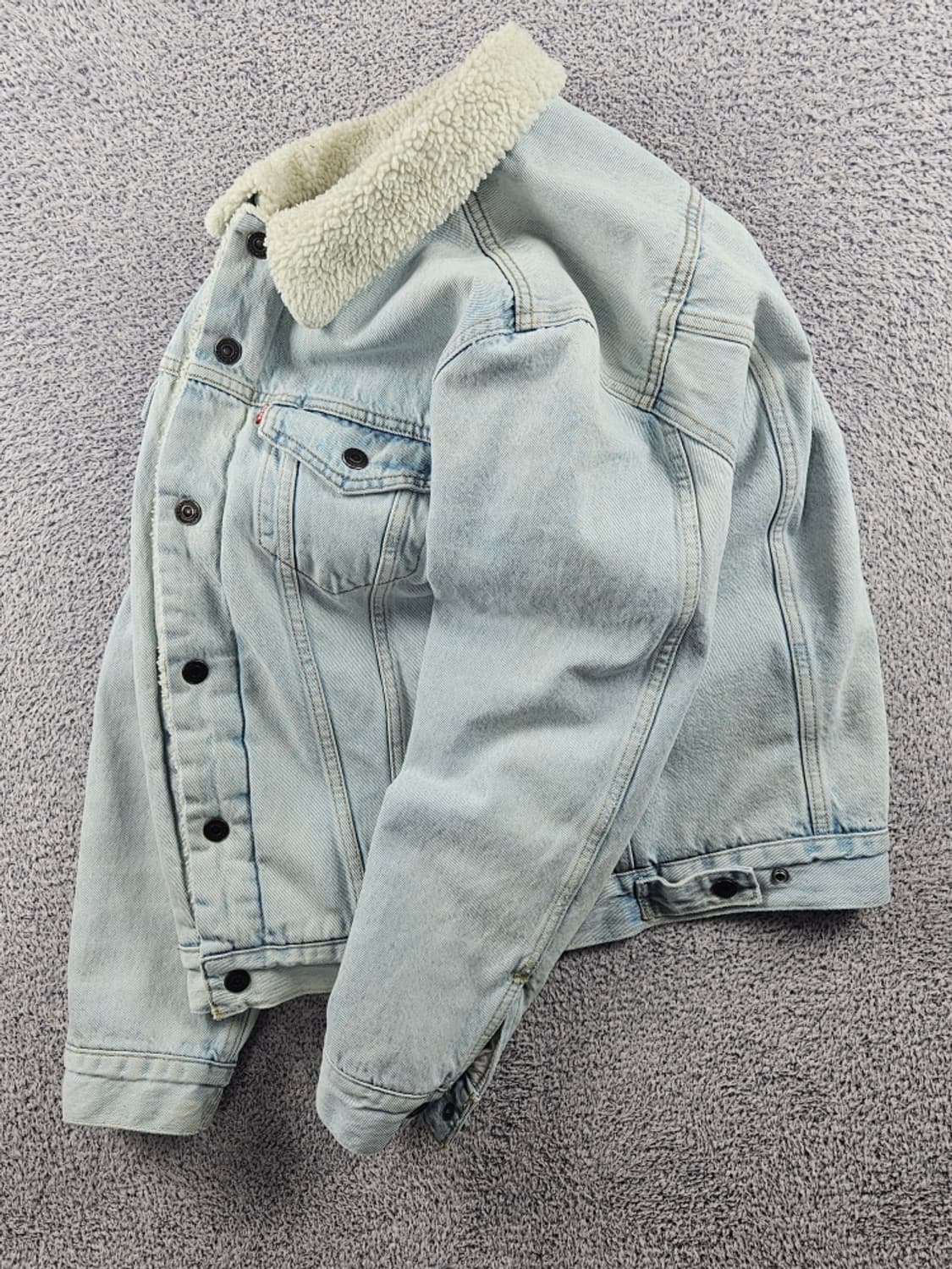 리바이스 쉐르파 라이닝 워싱 데님 트러커 자켓 ( M ) / 11022 상품이미지3