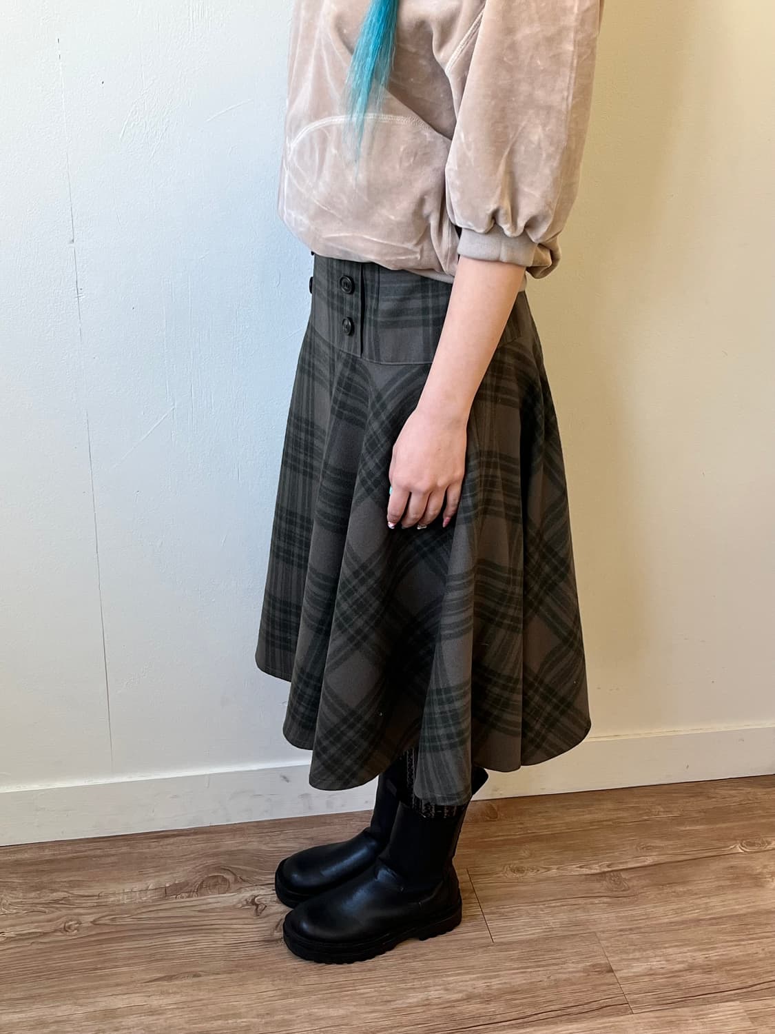Yorkland 버튼업 체크 스커트 상품이미지7