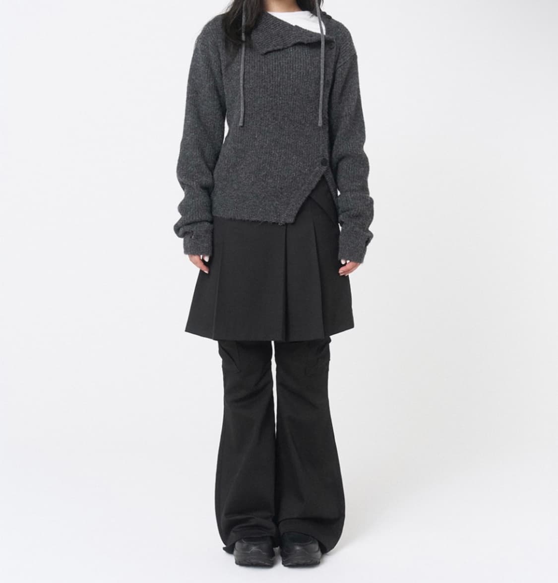 미세키서울 차콜 감성 니트 | 실착4회 , 상태 좋아요🤍 상품이미지1