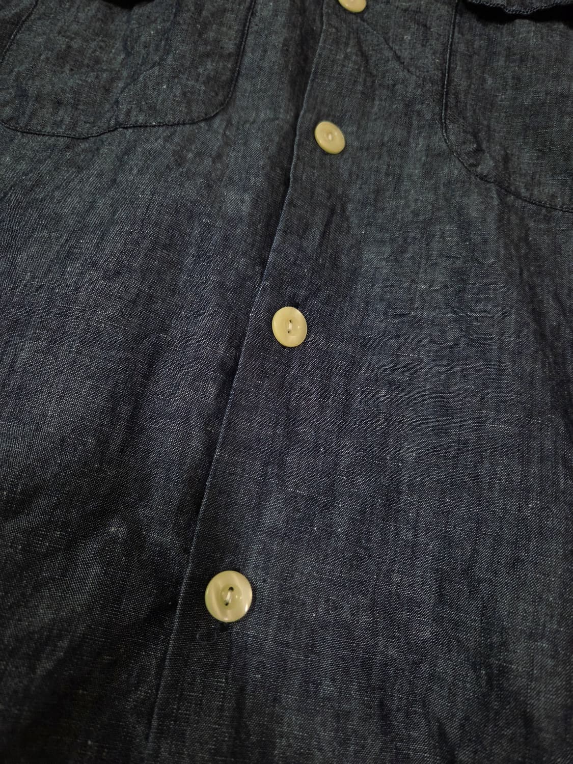 에드윈 리넨 코튼 블루 워시드 하프 셔츠 상품이미지7