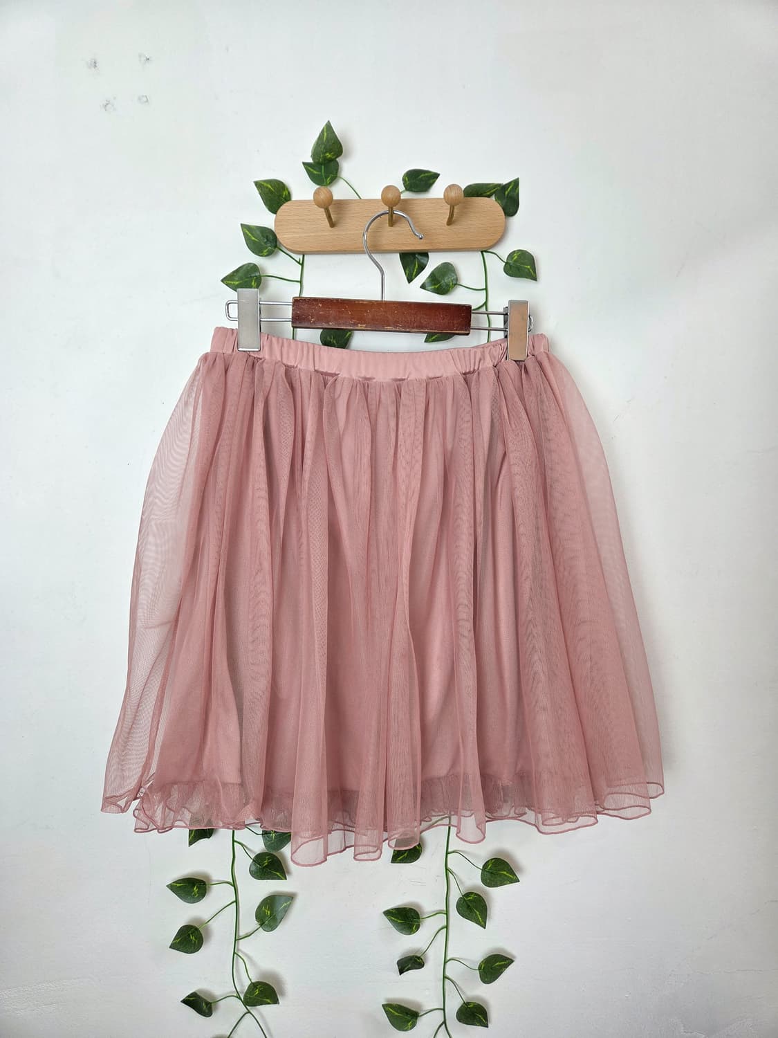 핑크 샤 미디 스커트 상품이미지5