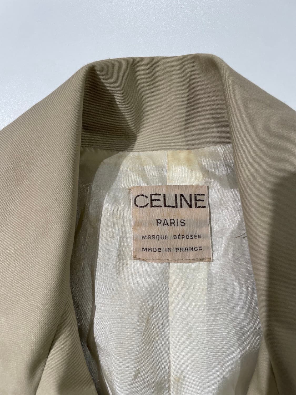 올드 셀린느 라이트 베이지 금장 버튼 트렌치 코트 상품이미지7